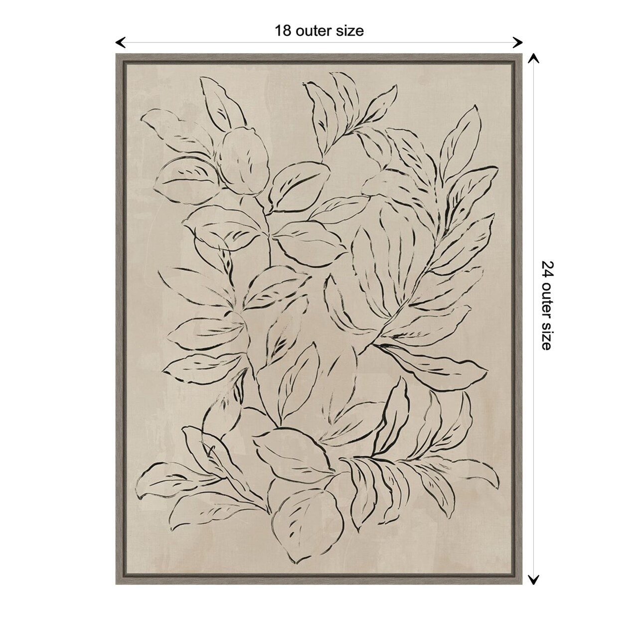 Outlined Leaves II by Asia Jensen Canvas Wall Art Print Framed